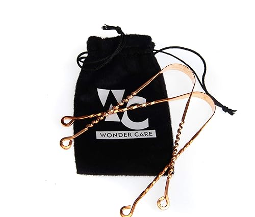 Wonder Care Paquete limpiador de lengua de cobre para parejas con zigzag de cobre limpiador de torceduras raspador limpiador de lengua para adultos