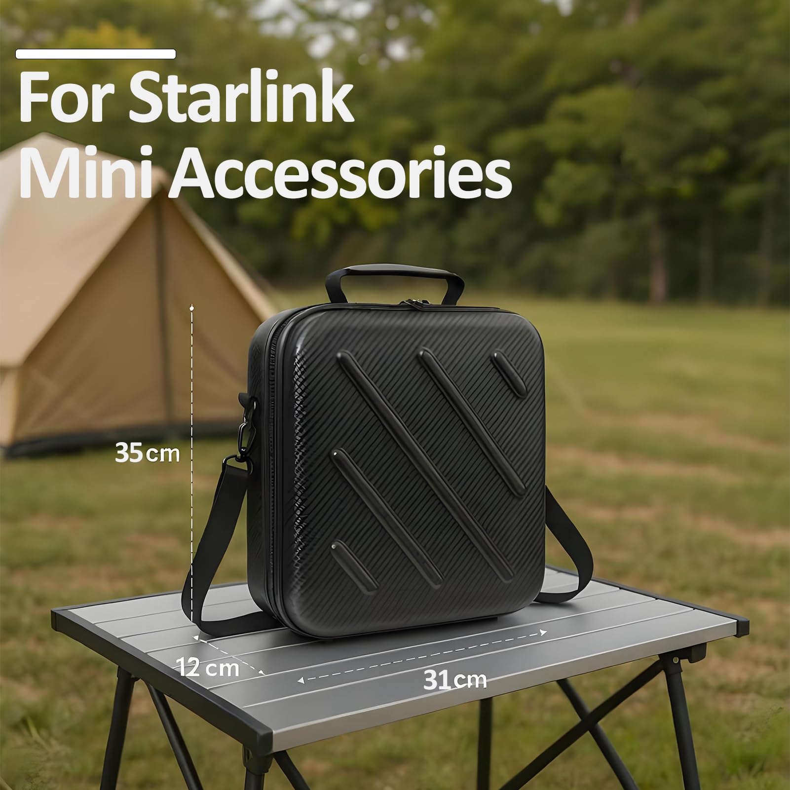 Ultralekkie etui Starlink Mini Case do zestawu Dish Kit, wodoszczelne etui Eva Travel Mini Case z miejscem na akcesoria, do montażu, adaptera rurowego, kabla Ethernet i Power