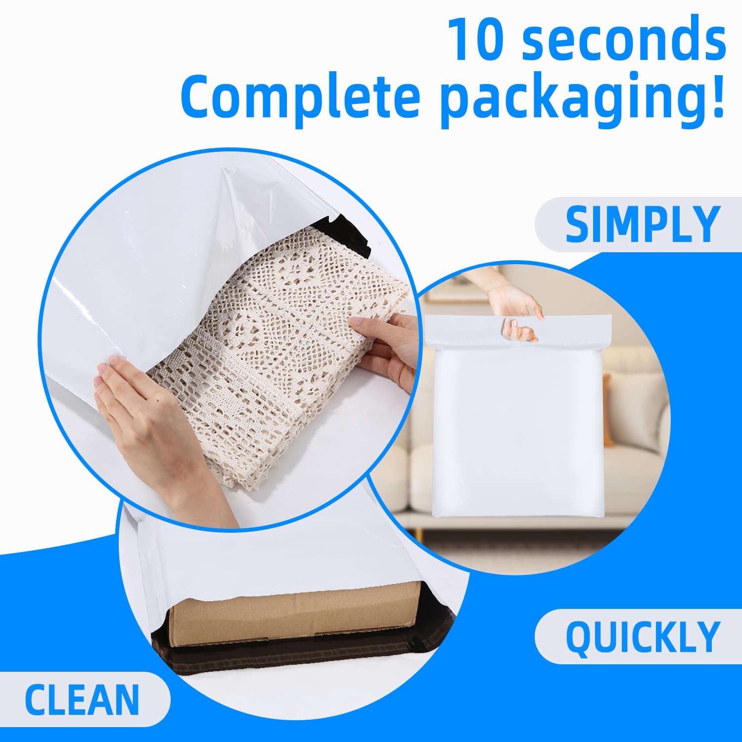 Enveloppe Plastique Expedition Lot de 100 pièces Pochettes d'expédition, Emballage Colis Vetement Conditionnements, Envoi Postal Express Sacs 35X41cm, Enveloppe Sac Plastique, Pochette Envoie Colis