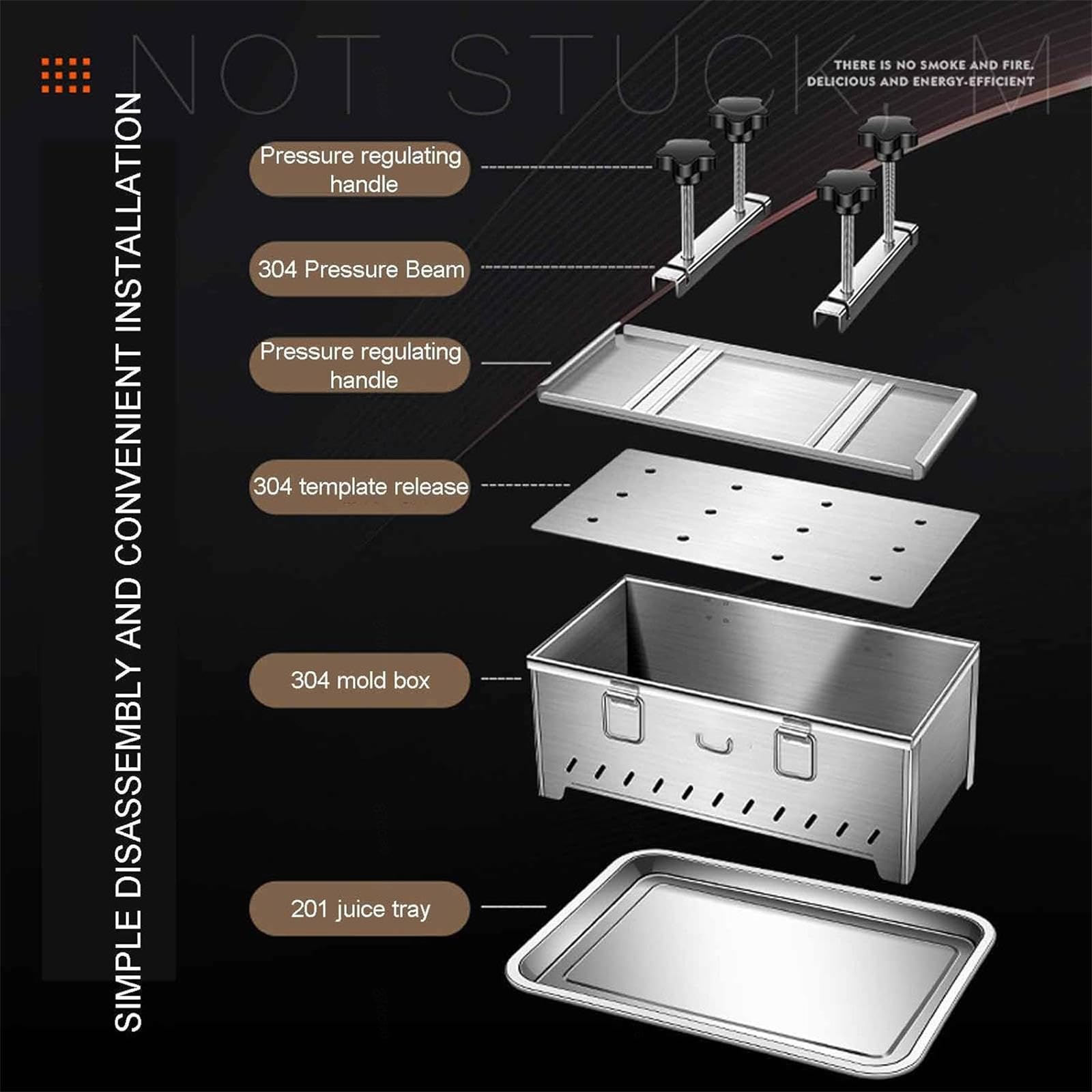 Prensa de carne de acero inoxidable, para hacer bloques de carne, prensa casera de ladrillos de carne para cocina, restaurante, 5 kg