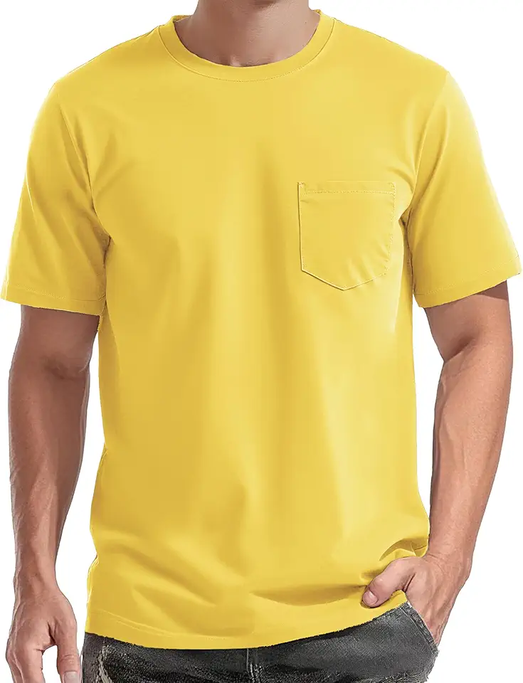 EKLENTSON Men's Cotton Pocket T-Shirts Short Sleeve Summer Tee Shirts Crew Neck Lightweight Basic Tees Casual Plain Tops