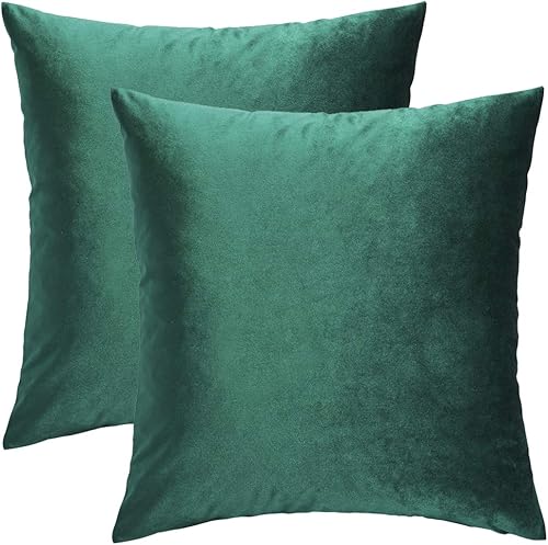 Miniatura 3 de Fundas de almohada GIGIZAZA decorativas de 20 x 20 pulgadas, fundas de almohada verde oliva suaves, fundas de almohada de terciopelo cuadradas para
