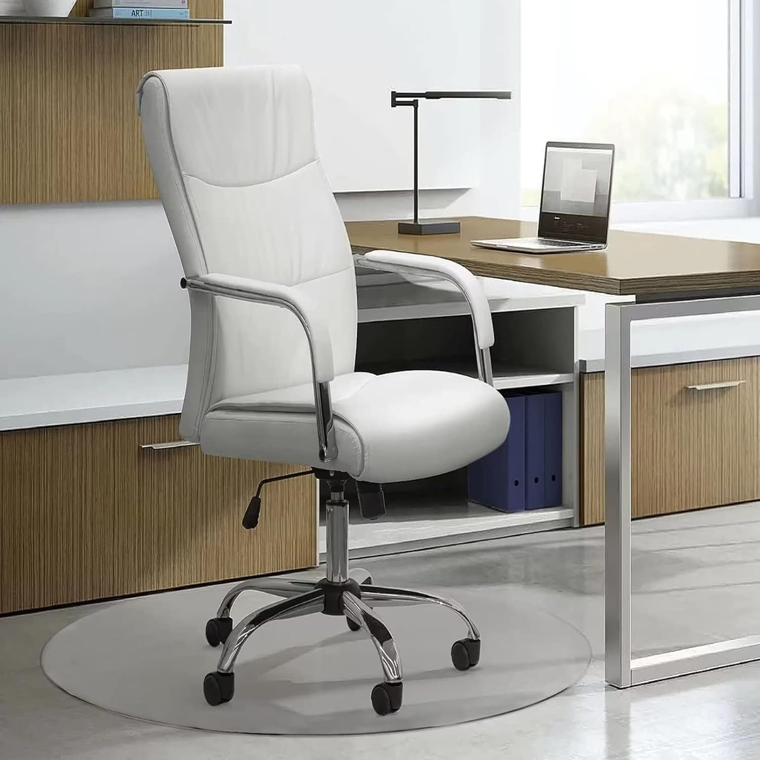 Desk Floor Mat for Hardwood Floors,AntiSlip Clear Round