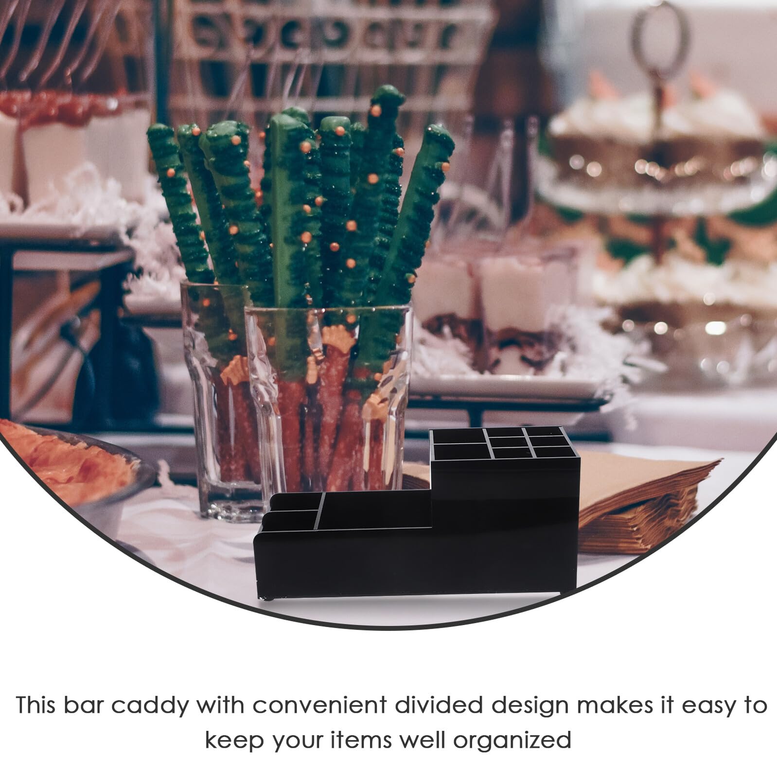 Veemoon Organizer Portacannucce e Porta Tovaglioli in Plastica Resistente, con 11 Scomparti, Accessori per Bar Professionale e Forniture Ristorante, per Servizio al Banco e Organizzazione