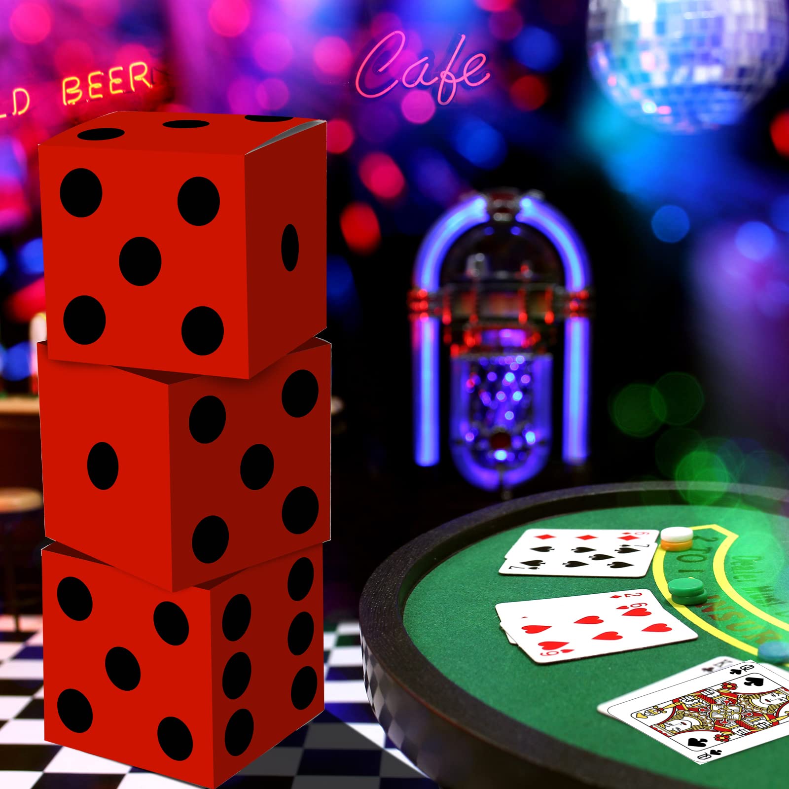 Fiesta Casino Supplies Decoración Fiesta Casino - 16 Cajas + Purpurina +  Palos - Tema Póquer, Dados Y Dólares - Ideal Centros Mesa Centros De Mesa  Casino, image size:1600x1600