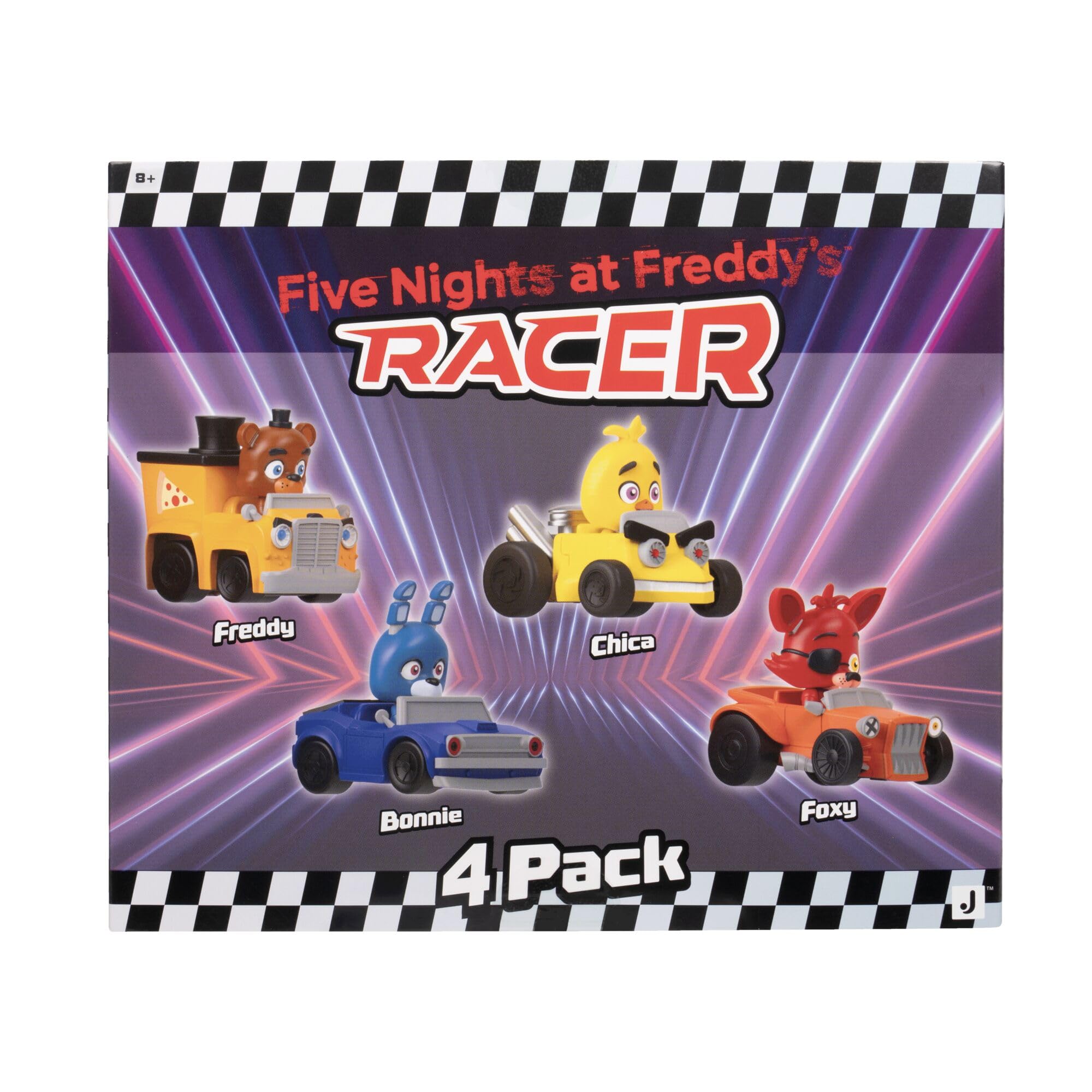 Jazwares Five Nights at Freddy's Classic Racers Assortment - 2-Inch Stylised Vehicle with Freewheels and Built-In Driver