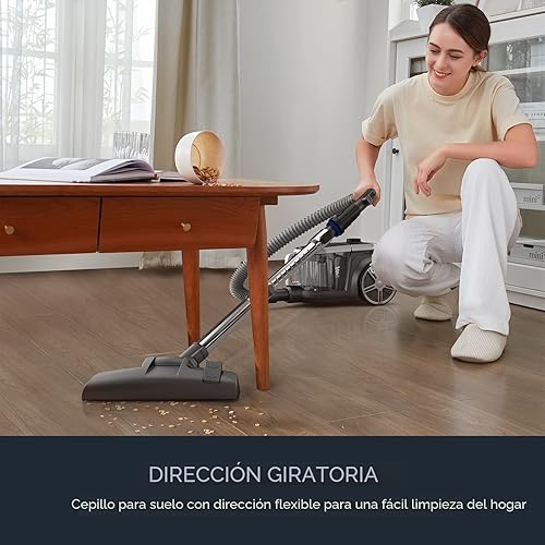 Miniatura 7 de Eureka Aspiradora sin bolsa, aspiradora ligera para alfombras y suelos duros, plateado con negro, NEN180