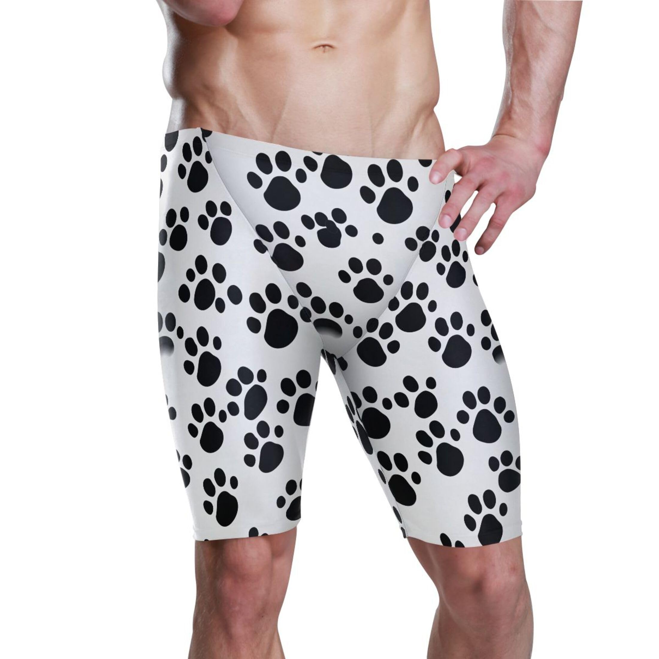 Cat Paw Print Swim Jammers for Men Athletic Durable S B0402833