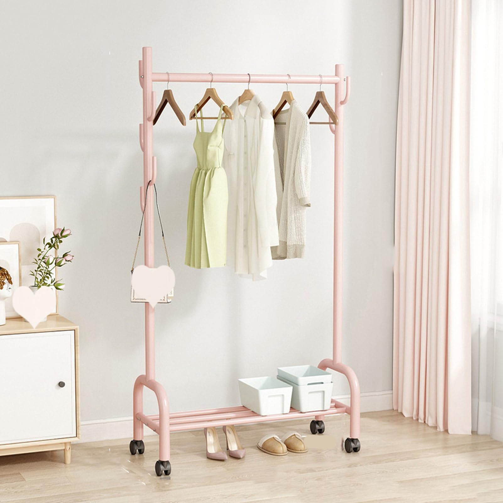 ぱっちページです。ハンガーラック133 白とピンク2個セット Amazon｜[XYJP] ハンガーラック スリム 洋服掛け 室内物干し ピンク 60