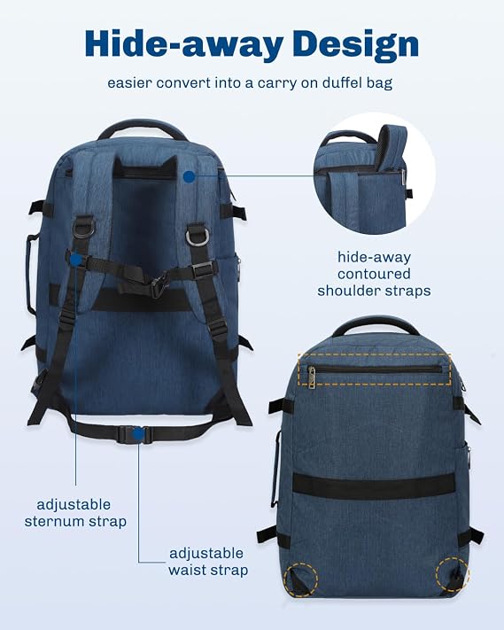 Hynes Eagle 40L Backpack + 3 Packing Cubes Travel Bundle Flight Approved