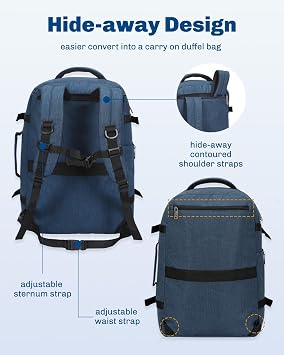 Hynes Eagle 40L Backpack + 3 Packing Cubes Travel Bundle Flight Approved