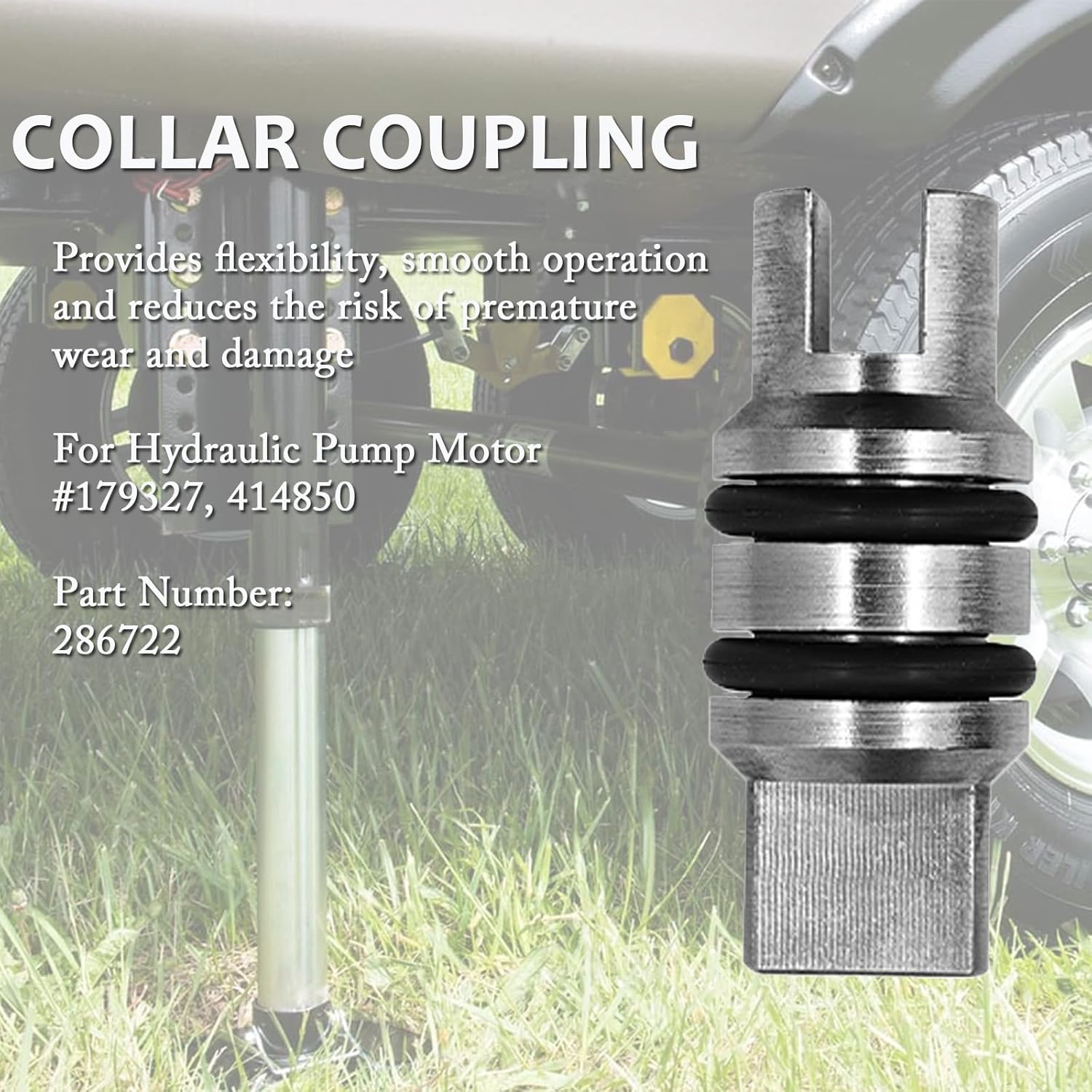 179327 Hydraulic Pump Motor Kit Replacement for Unidirectional Power Unit RV Leveling Systems with Manual Drive and Sealed Collar Coupling Heavy-Duty Construction Replace# 414850 286722