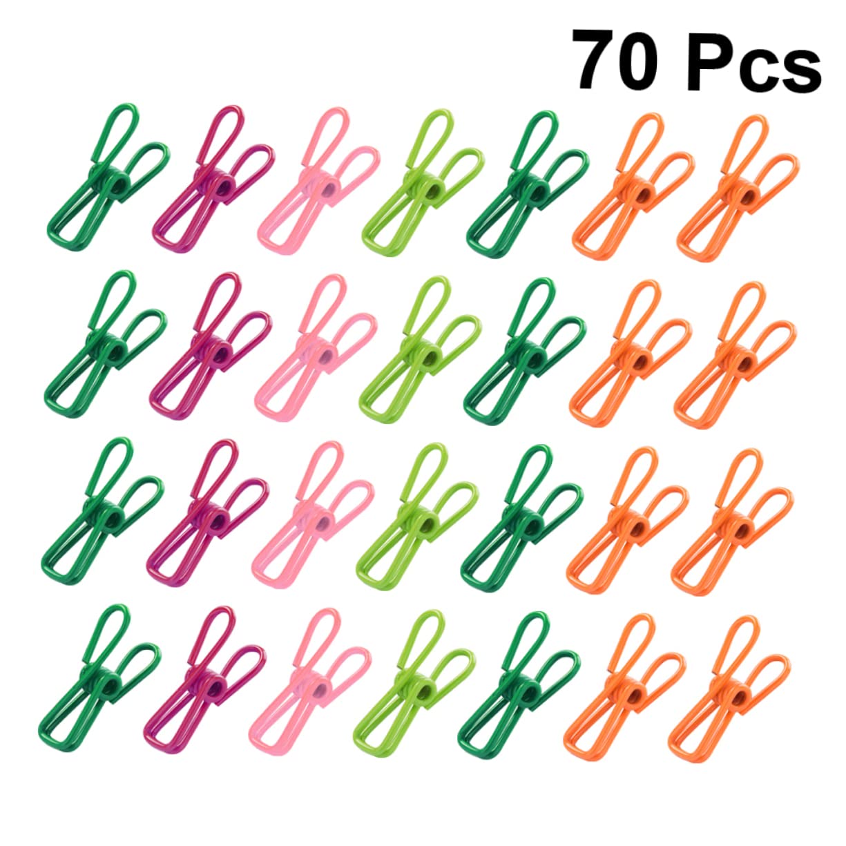 Mollette da Bucato Colorate 70 Pezzi Molle Resistenti Clip Antiscivolo in Plastica e Metallo per Asciugare Biancheria e Asciugamani in Casa Colore Casuale