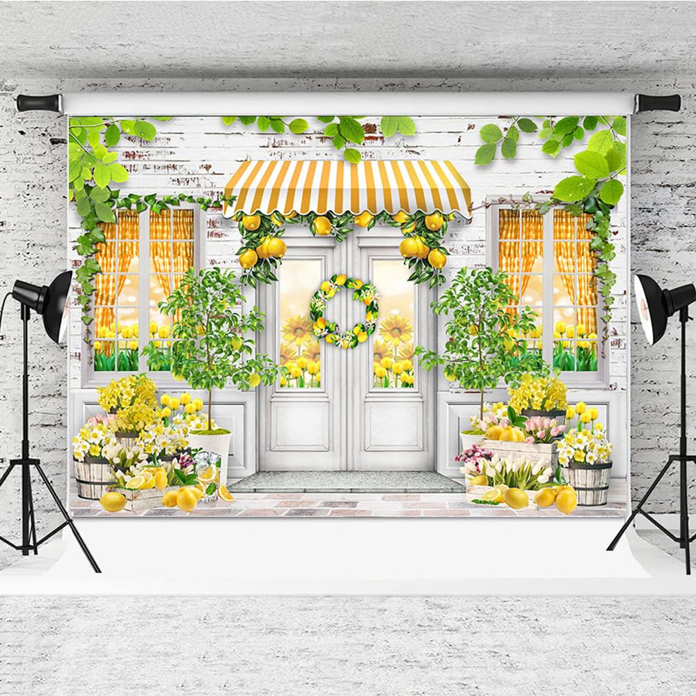 Lemon Grad Backdrop Lemon Photography Backdrop 7x5ft - Fresh Lemonade Background For Studio ...