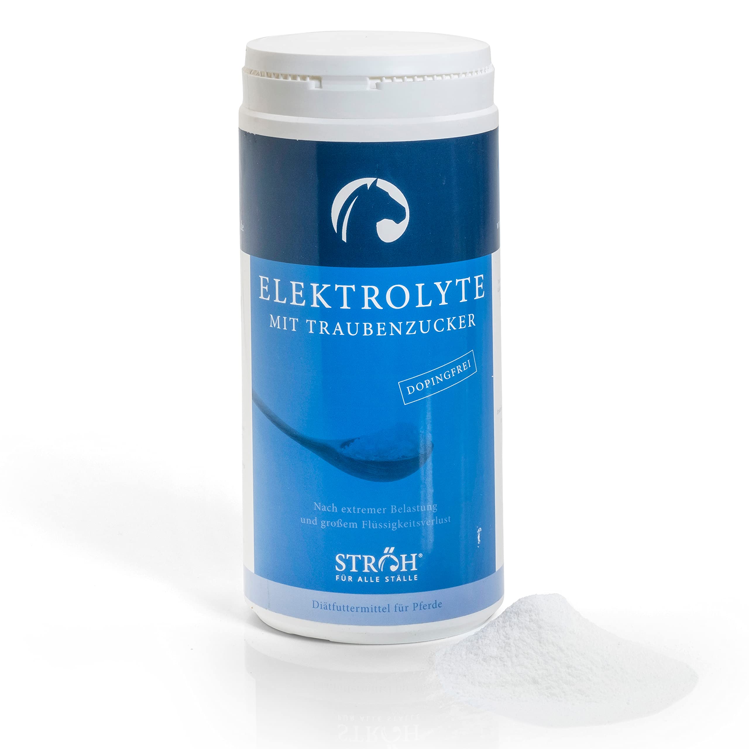 STRÖH Elektrolyte für Pferde + Traubenzucker (1,5 kg) • Mineralsalz Pulver Pferd • Mineralien für Pferde