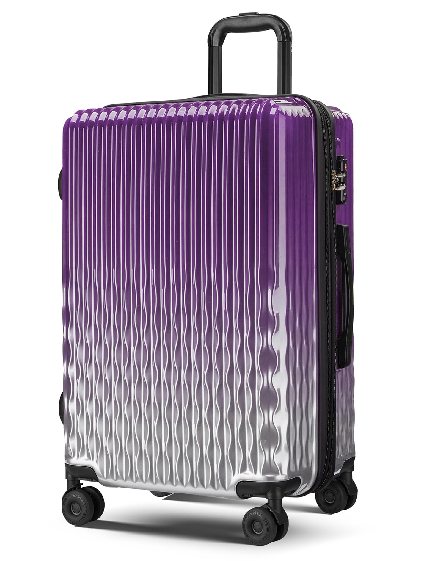Checked 22 inch Luggage, ABS+PC Hardshell Suitcase Lightweight Large Travel Luggage with Spinner Wheels & TSA Lock