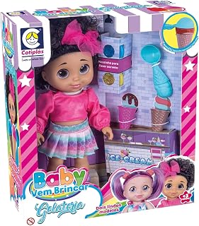 Boneca Baby Brincar De Sorvete Gelateria Negra Cotiplás