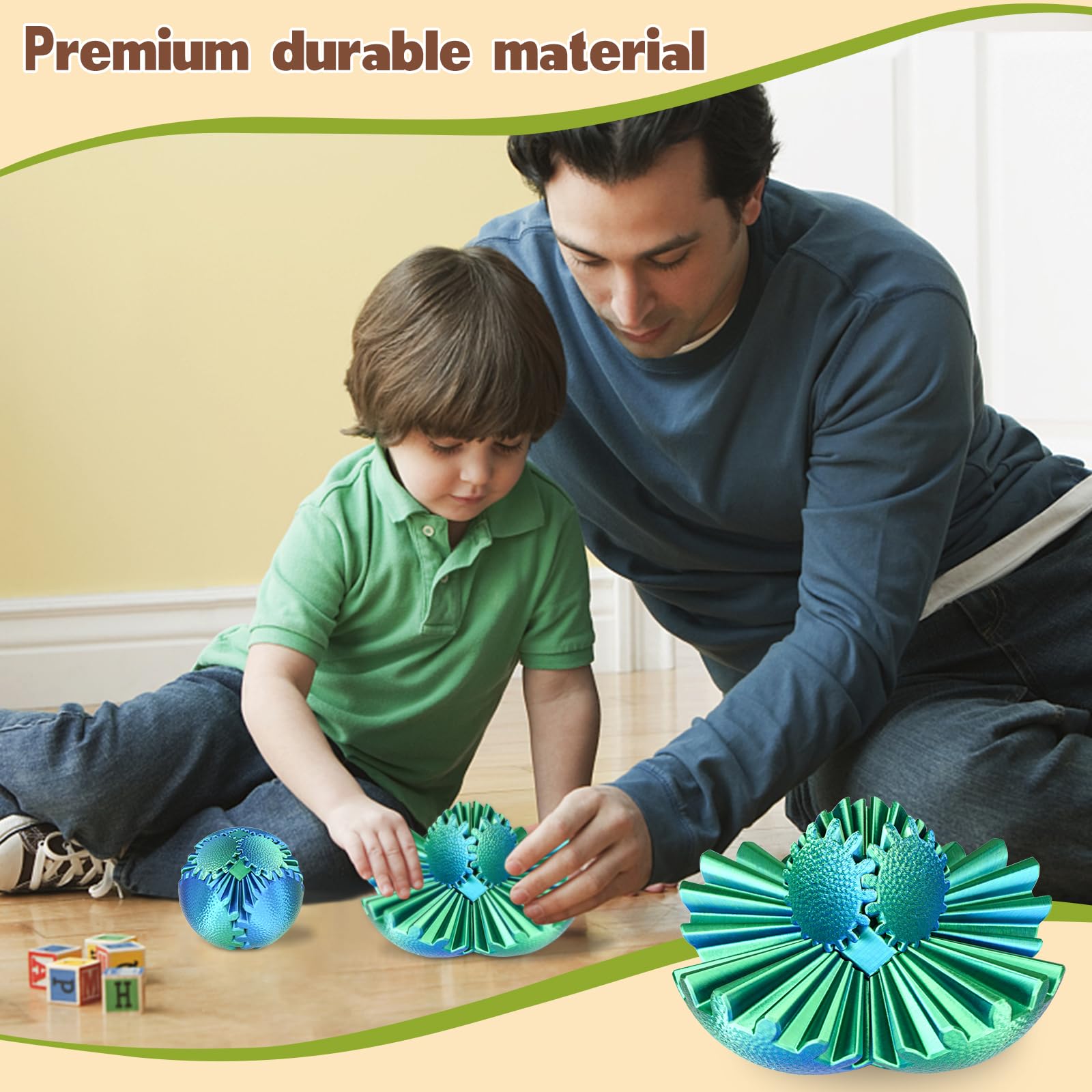 Gear Ball 3D Printed Spin Ball Or Cube Fidget Toy,Gear Sphere Fidget Toy,Fidget Ball Gear Toy For Stress And Anxiety Relief, Stress Ball GearSphere-264141