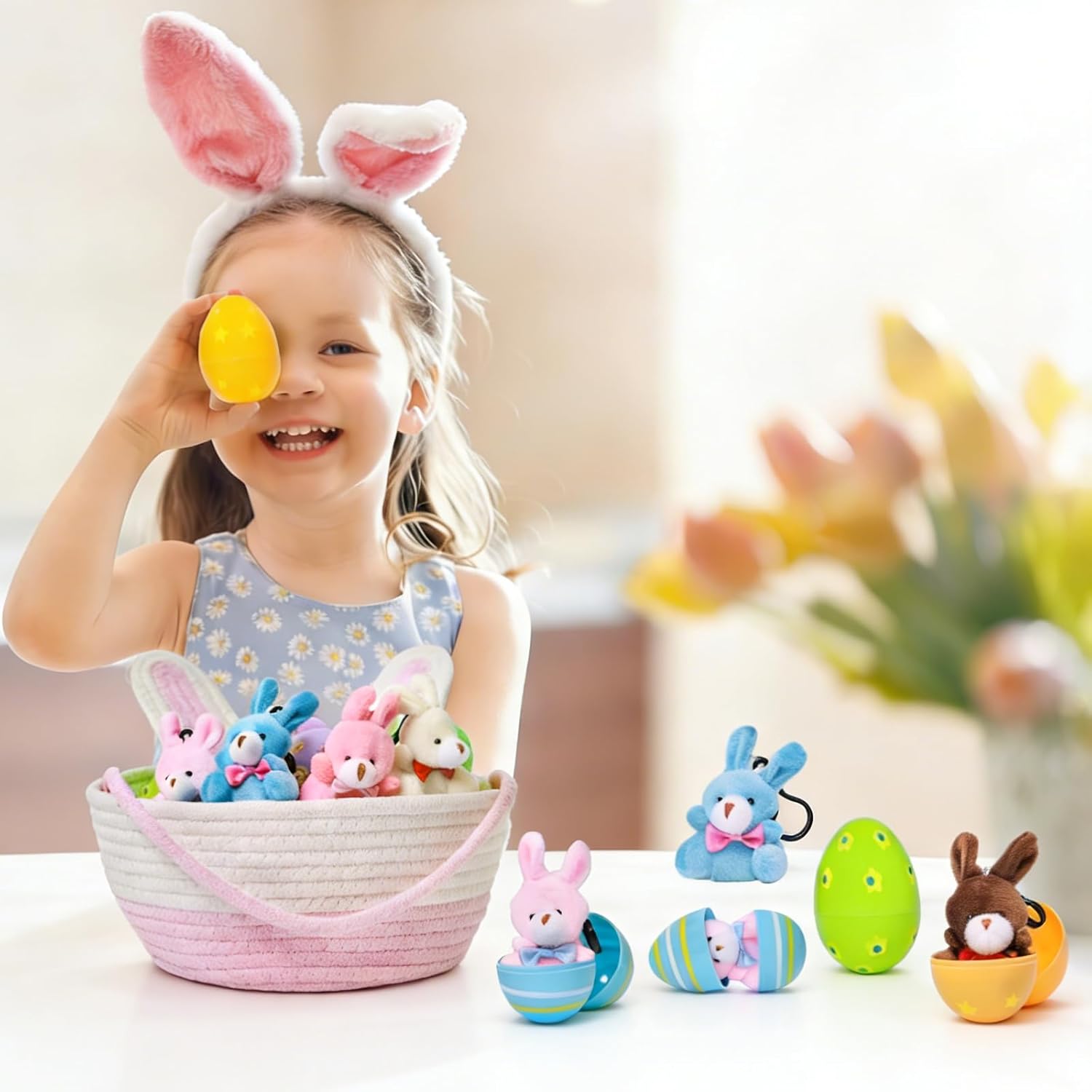 Prefilled Easter Egg Fillers with Mini Animal, Children's Party Favor Pack