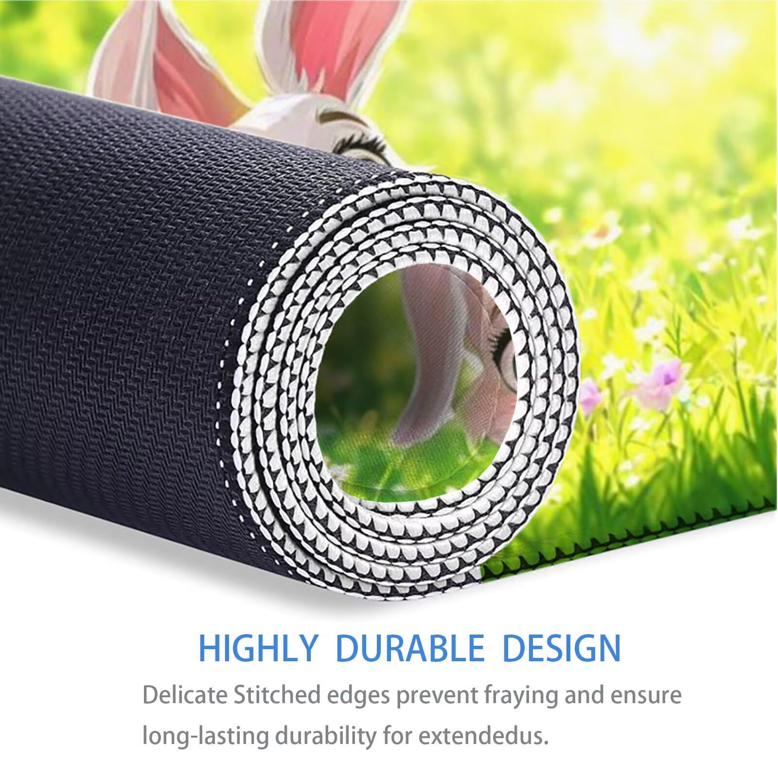 Podkładka pod mysz do gier, królik, duża podkładka pod mysz XXL, 1800 x 900 mm, gamingowa podkładka pod mysz, urocza mata na biurko, zwiększona precyzja i prędkość, zapewniająca stabilny chwyt na