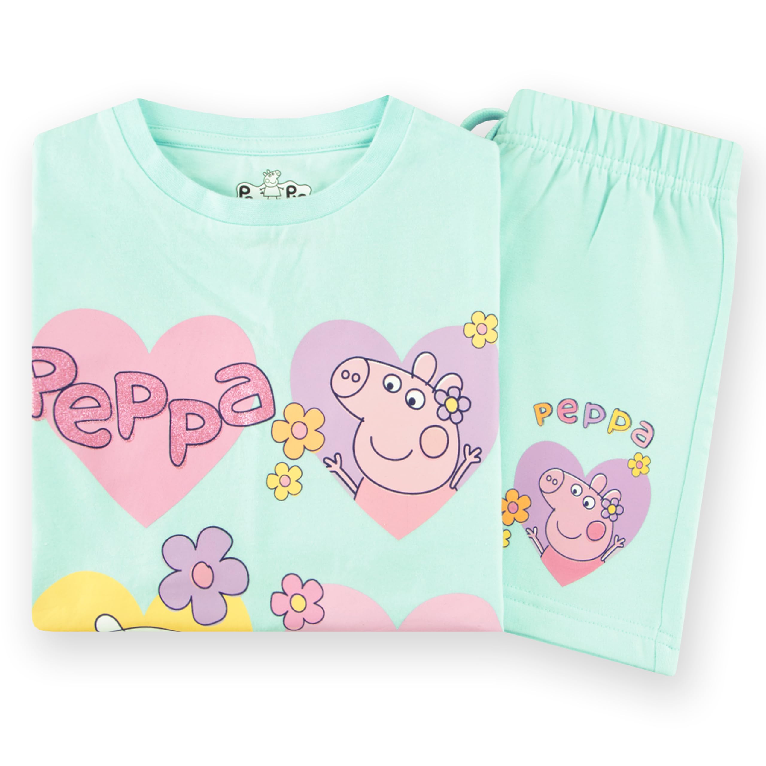 Peppa Pig T-Shirt Et Short Fille | Ensemble T-Shirt Et Short Fille | Vêtements En Coton Pour Enfants