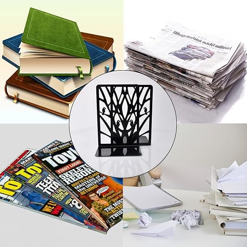 Miniatura 7 de Sujetalibros decorativos de oficina, diseño de pájaro, tapón de metal resistente con base de goma antideslizante, soporte de sujeción para cuadernos