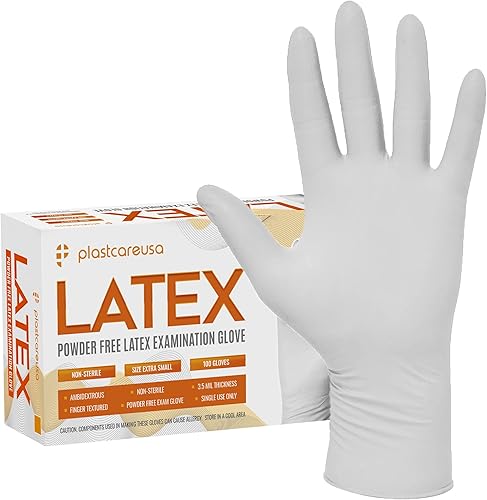Miniatura 7 de PlastCare USA Guantes de examen de látex 100 o 1000, sin polvo, desechables, no estériles, agarre texturizado para médicos, limpieza