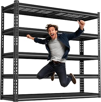 48" W Garage Shelves 5-Tier Heavy Duty Garage Shelving Load 3030LBS