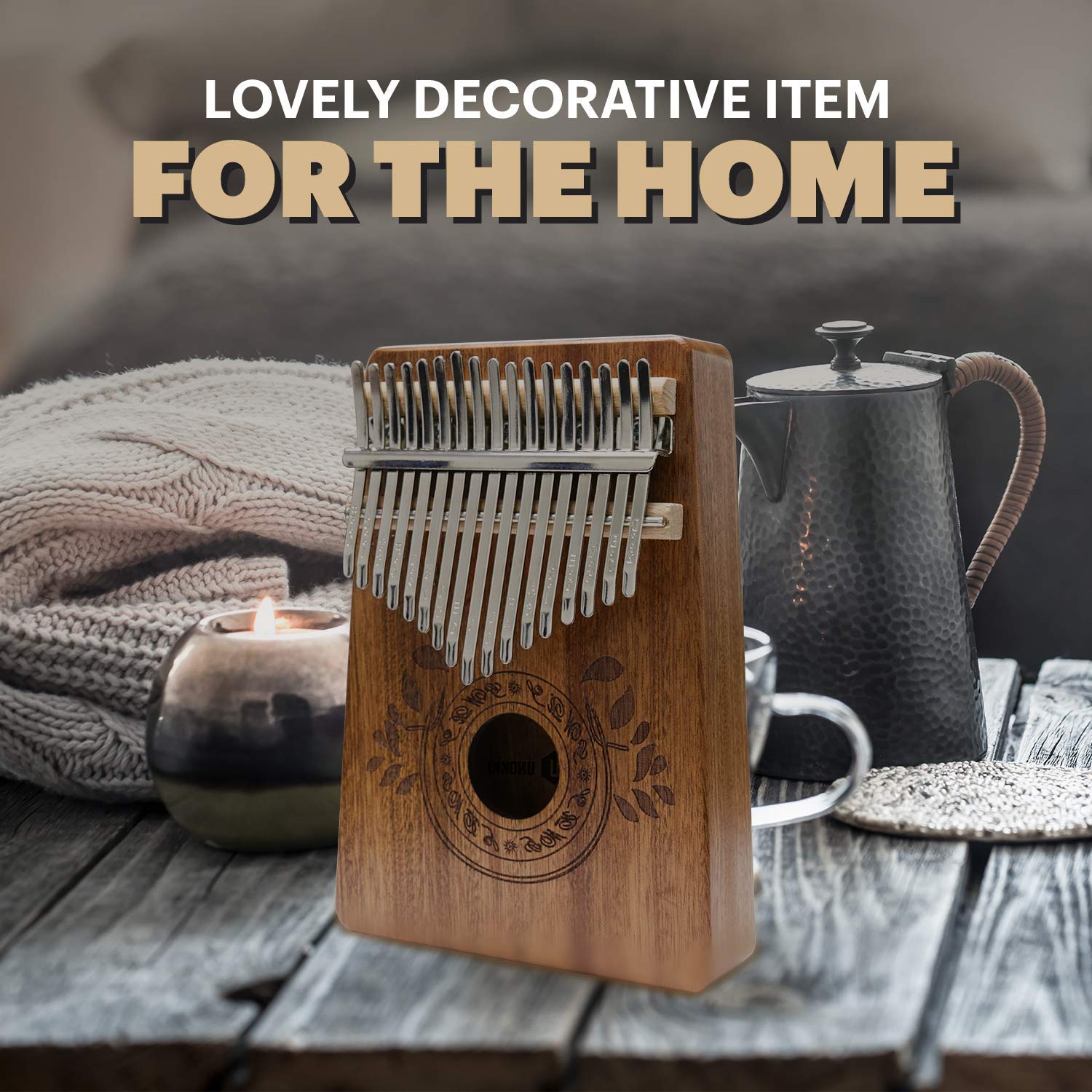 Kalimba In Legno Di Mogano Con 17 Tasti, Piano Da Pollice Portatile Con Martello Per Melodie Kalimba In Legno Di Mogano Con 17 Tasti, Piano Da Pollice Portatile Con Martello Per Melodie