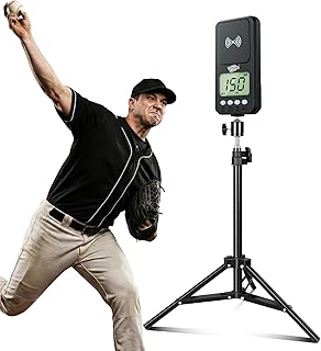 Baseball Speed Radar Gun with Tripod, Rotatable Radar for Pitching & Swing Training, Pocket