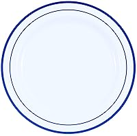 Vista 21 de 60 Piezas de Platos Desechables de Plástico Blanco - Platos Premium Resistente 30 Platos de Cena y 30 Platos de Ensalada con Borde Verde Cazador