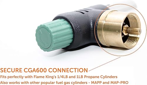 Miniatura 6 de Flame King FK-PV777CGA - Mini cabezal de soplete de propano de 10,000 BTU para cocina, soldadura, sellado, carbóniluminación para fogatas