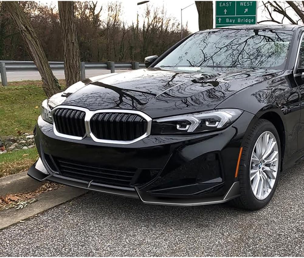 W-POWER, Front Bumper Lip fit for Compatible with 2023-2026 BMW (G20) 3-Series 330e 330i Base Model, Front Lip Spoiler Body Splitter, GT-Style, Painted Black ABS