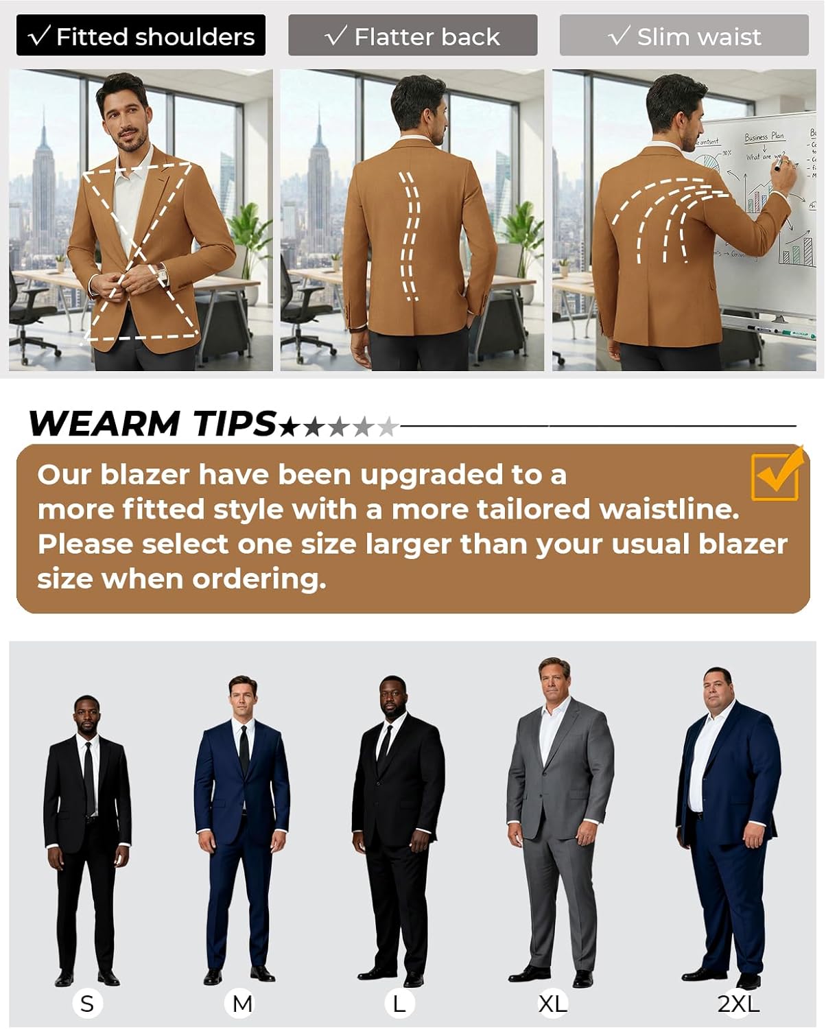 PJ PAUL JONES Men's Casual Blazer One Button Lightweight Sport Coats Solid Notched Lapel Suit Jackets - Image 6