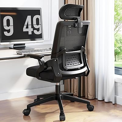 UKILIFE オフィスチェア デスクチェア 疲れない テレワークチェア ロッキング機能 人間工学 椅子 腰サポート 跳ね上げ式アームレスト 3Dヘッドレスト  …