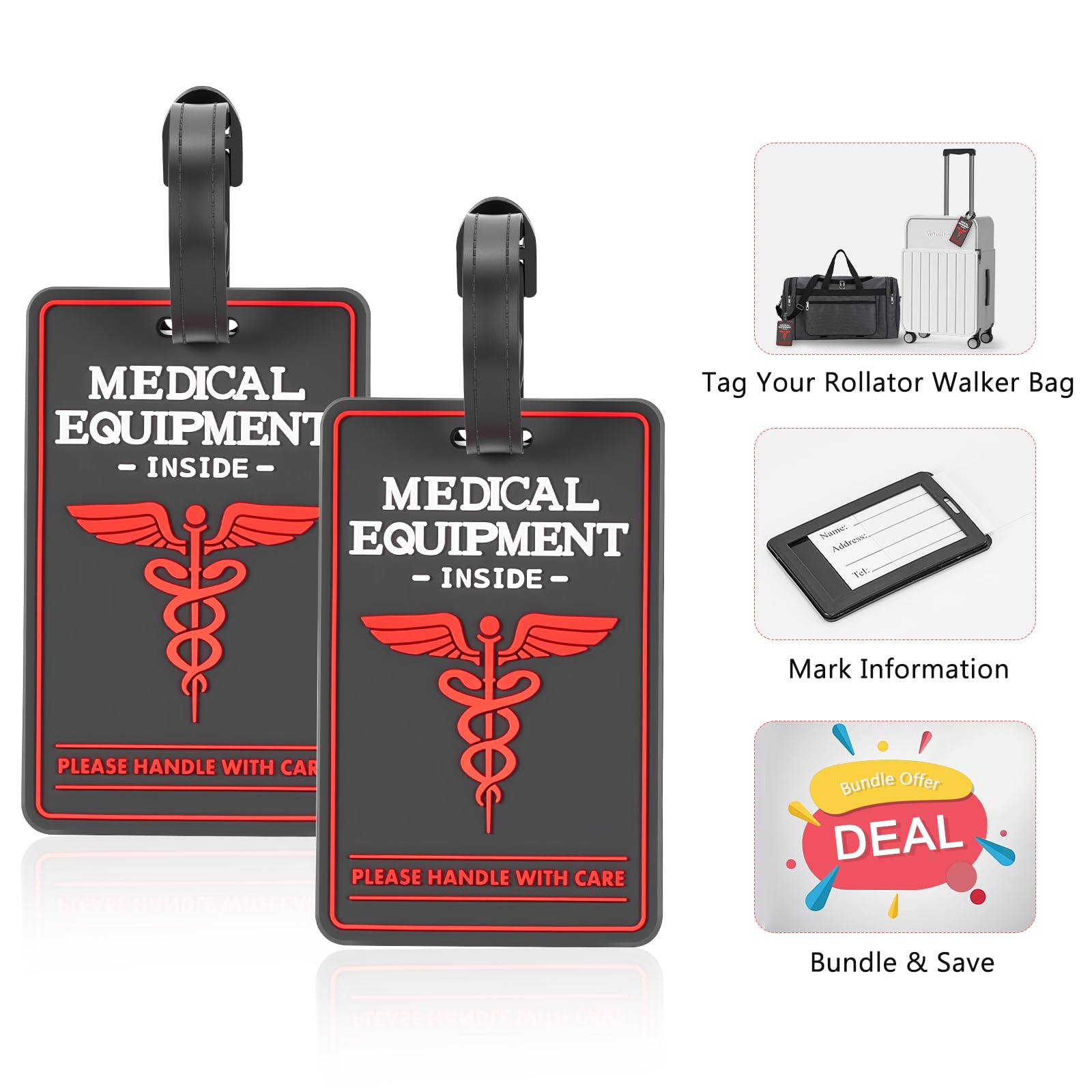 37 Inch Rollator Walker Travel Bag with 2 Medical Luggage Tag — Amazon image 3