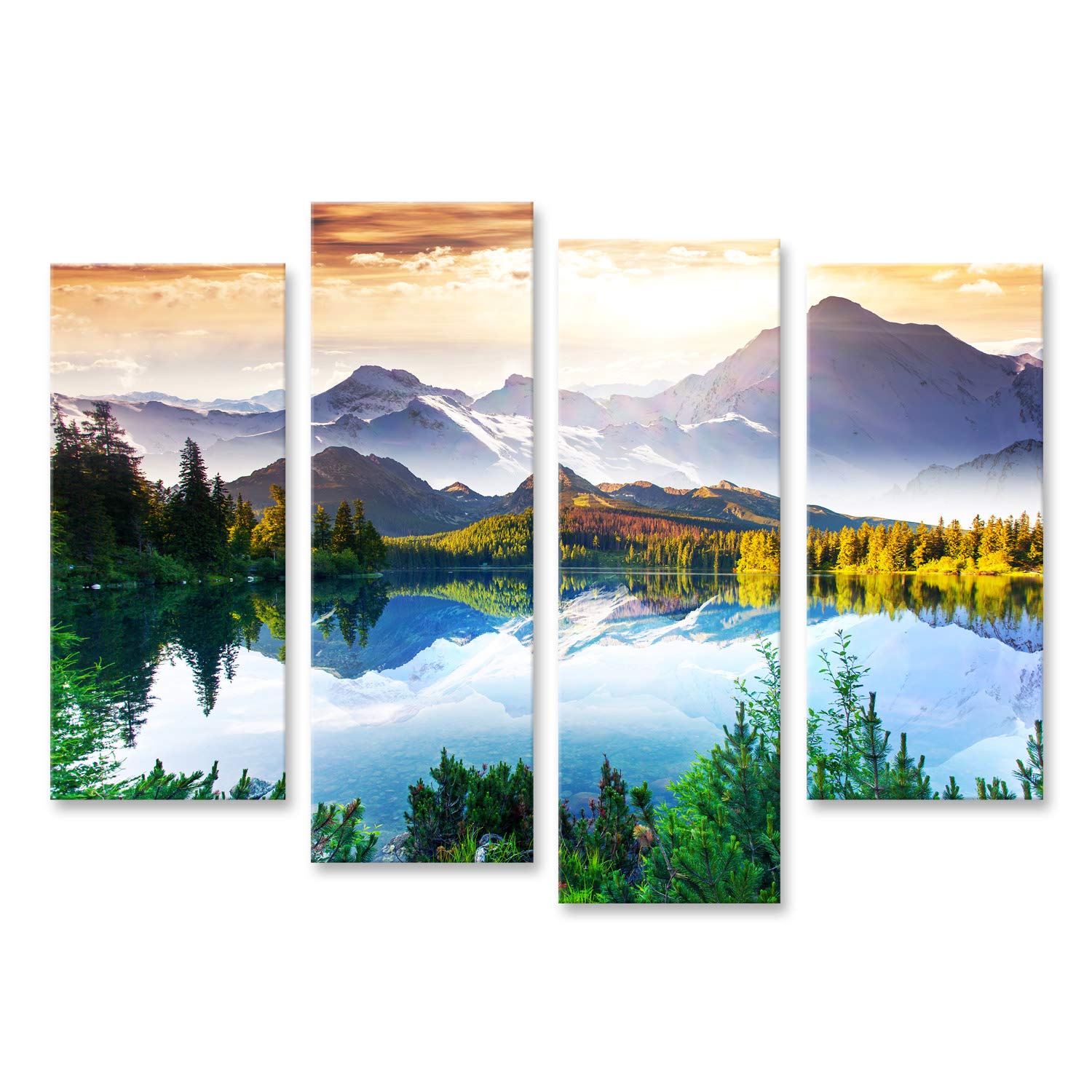 islandburner Quadro moderno Lago montagne paesaggio Stampa su tela - Quadro x poltrone salotto cucina mobili ufficio casa - fotografica formato XXL