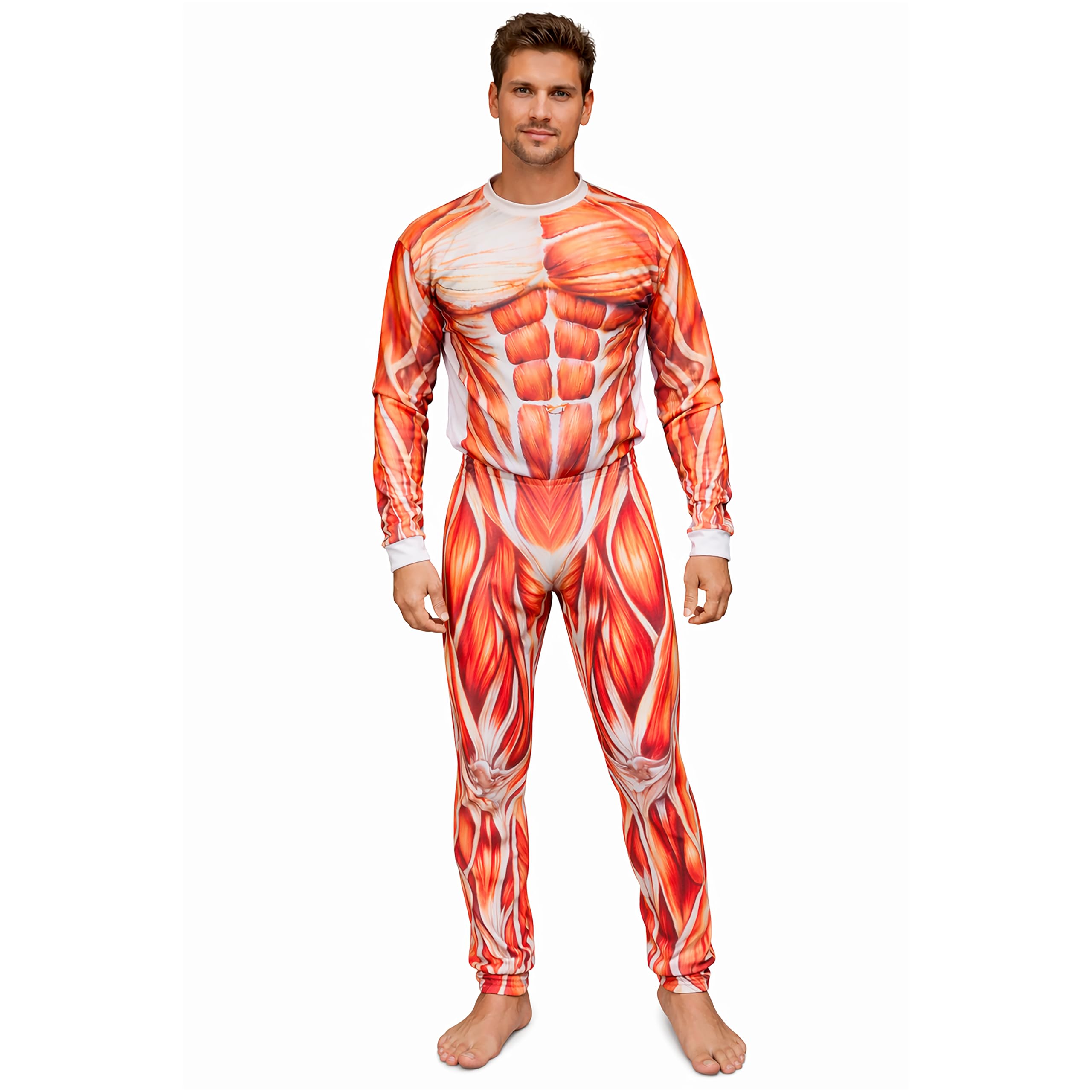 Men Muscle Print Full Sleeve T-Shirt & Track Pant Set-image-15