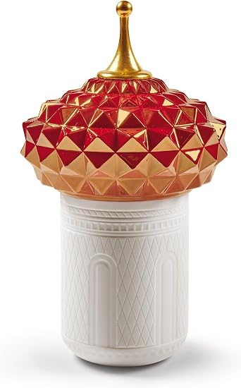 LLADRO South Tower Candle 1001 Lights Rose. Night Approaches Scent. Porcelain Candle.