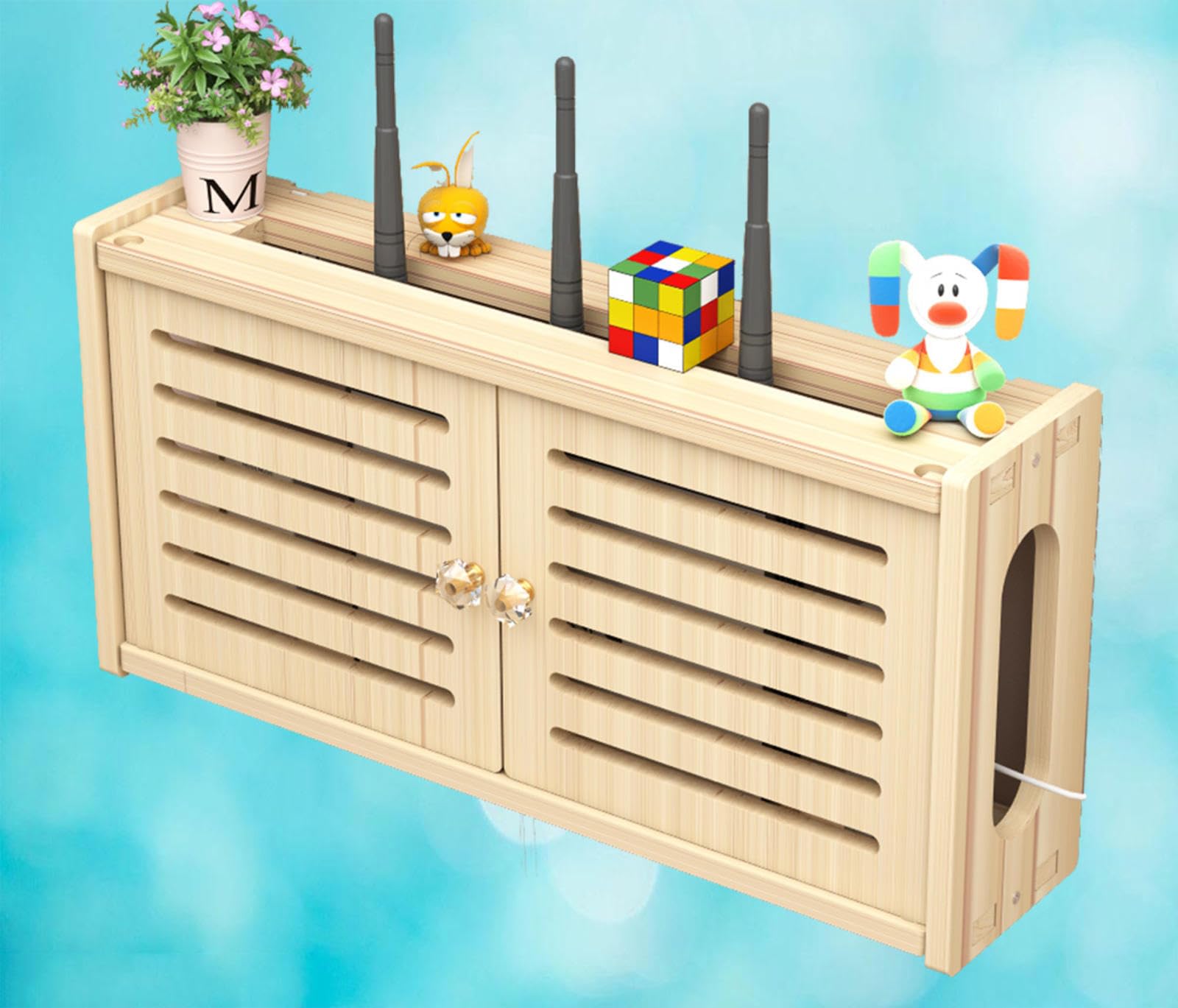 Caja Enrutador WiFi Estante Caja Esconder Cables y Router Caja de Llaves Pared Grande Cajas para Guardar El Router,C-48x24cm