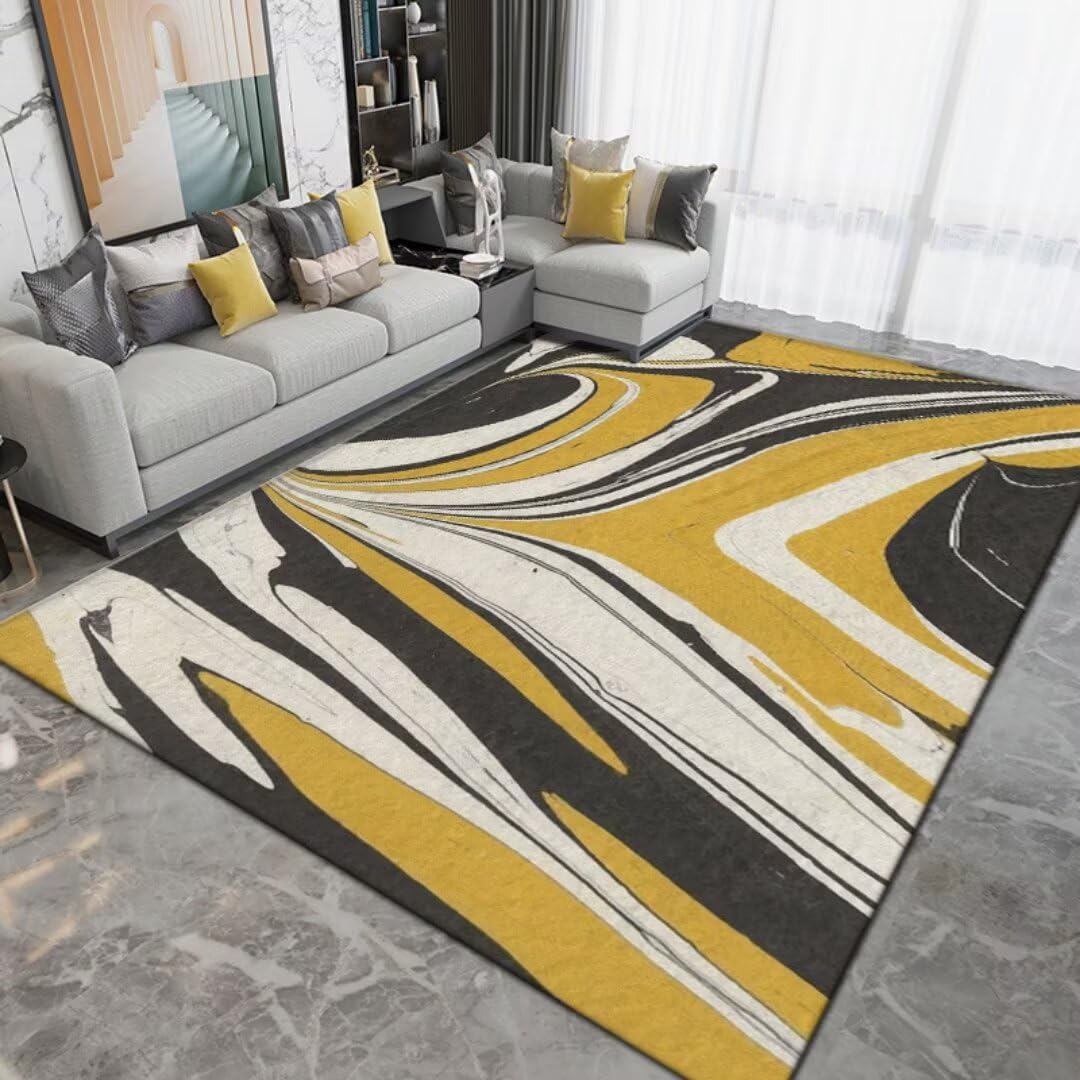 Moquette intérieure jaune de qualité supérieure avec tapis au design moderne minimaliste
