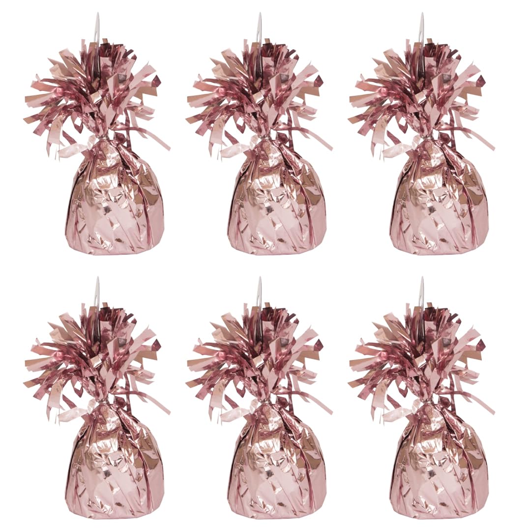 Foil Helium Balloon Weights - Pack of 6 - Durable & Colourful Baby Pink Balloon Weights for Birthdays Parties, Events & Celebrations - Perfect Balloon Weight Holders โ image 1