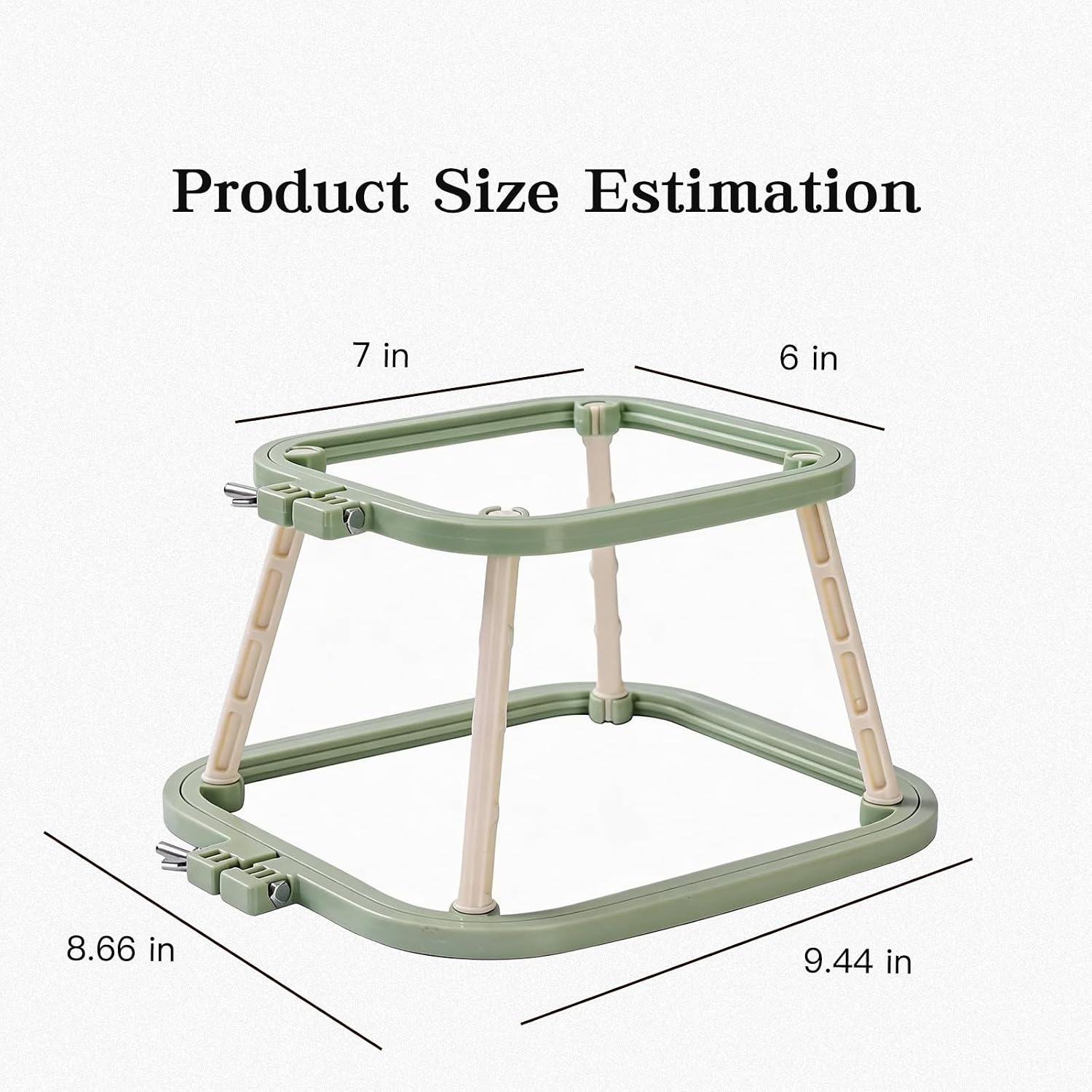 Multi-Functional Double Embroidery Stand, Portable Embroidery Stand for Cross Stitch, Needlework & Quilting, Suitable for Tabletop or Lap Use, Green