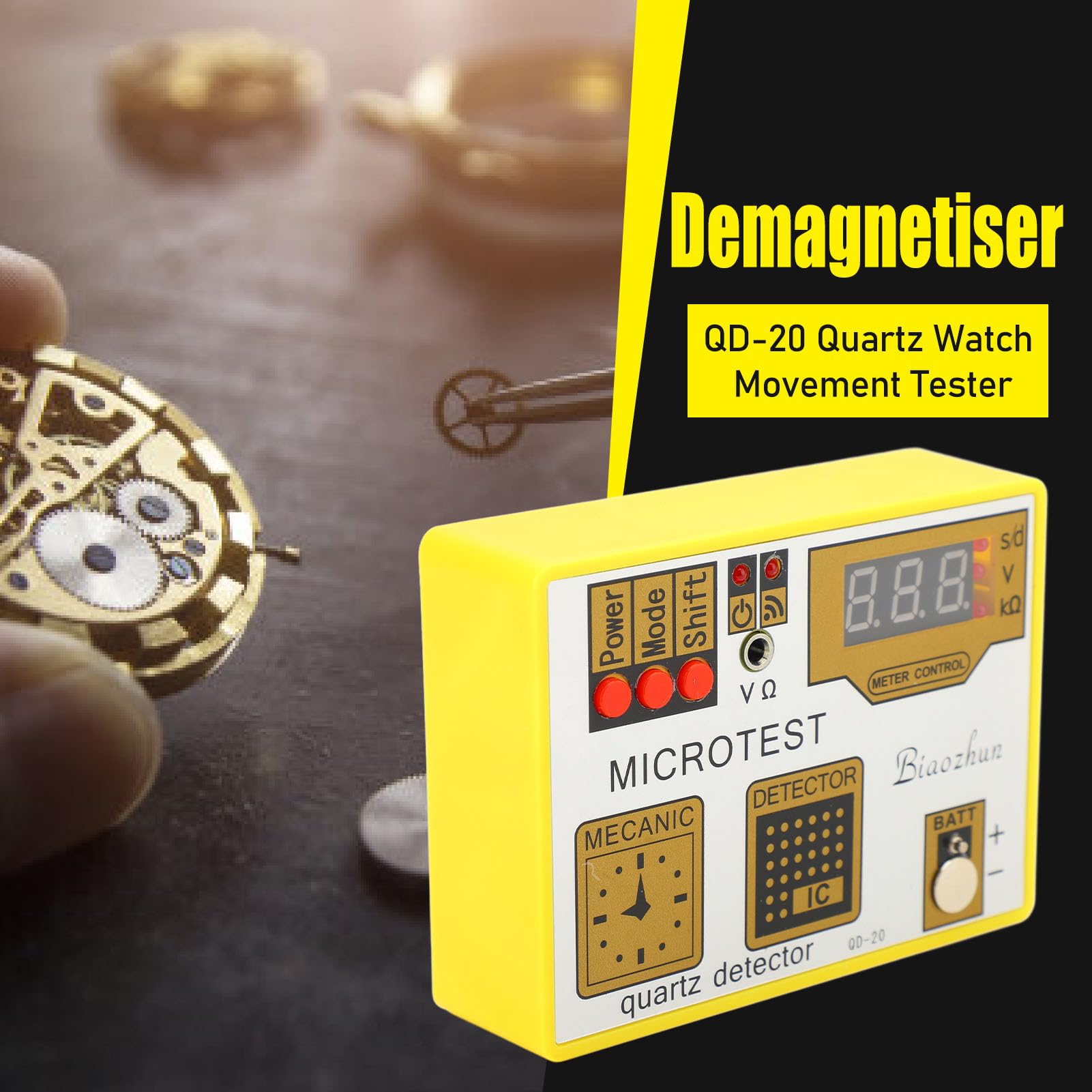 Demagnetyzator Zegarków, Tester Ruchu Zegarków Kwarcowych QD‑20, Wielofunkcyjny Przyrząd do Pomiaru Czasu, Stoper Demagnetyzera Zegarków dla Warsztatu