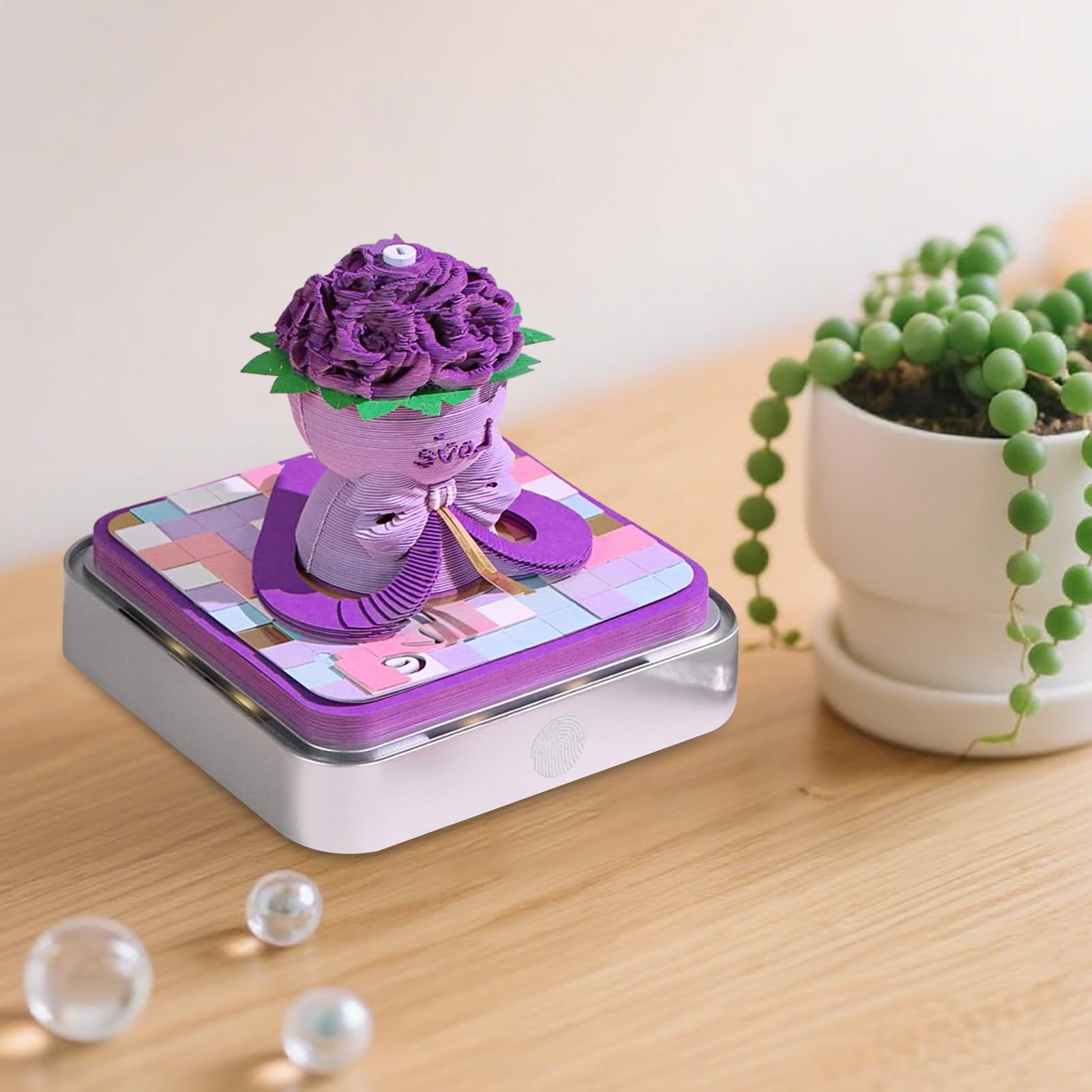 3D Memo-Block Time Piece Kalender 2026 3D Abreißblock Papier Kunst | Abreißbarer Schnitzblock Mit LED Beleuchtung Und Acrylgehäuse Für Weihnachten Einzug Dankbarkeit