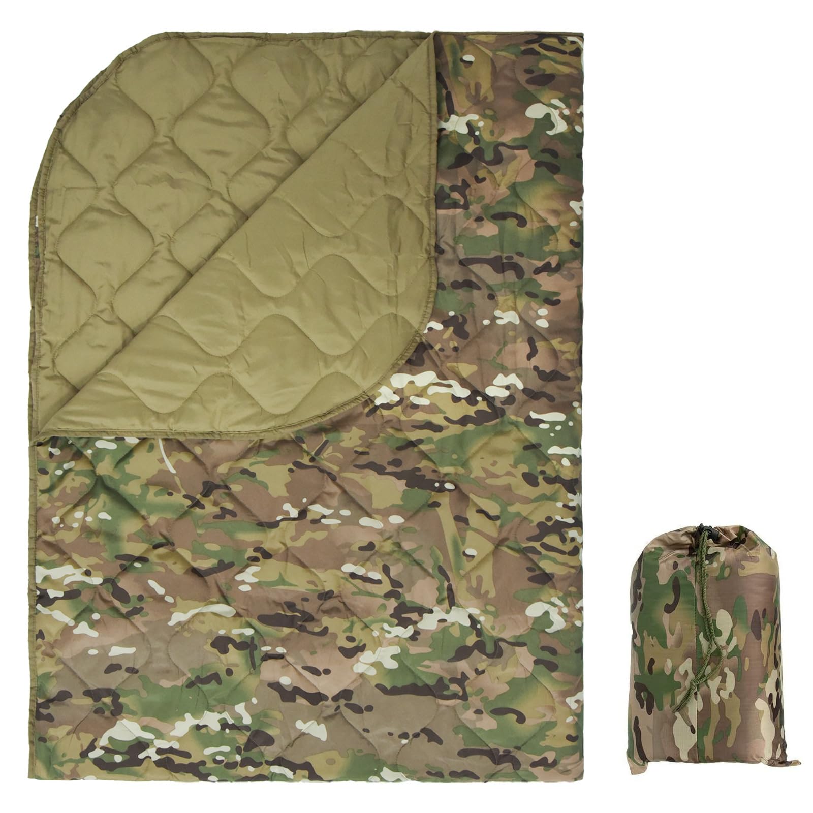 Poncho Liner, Poncho de Survie, Poncho Isolé, Sac de Couchage Poncho, Couverture de Stade de Camping, Couverture de Poncho Coupe-Vent pour Le Camping, Chasser-CP