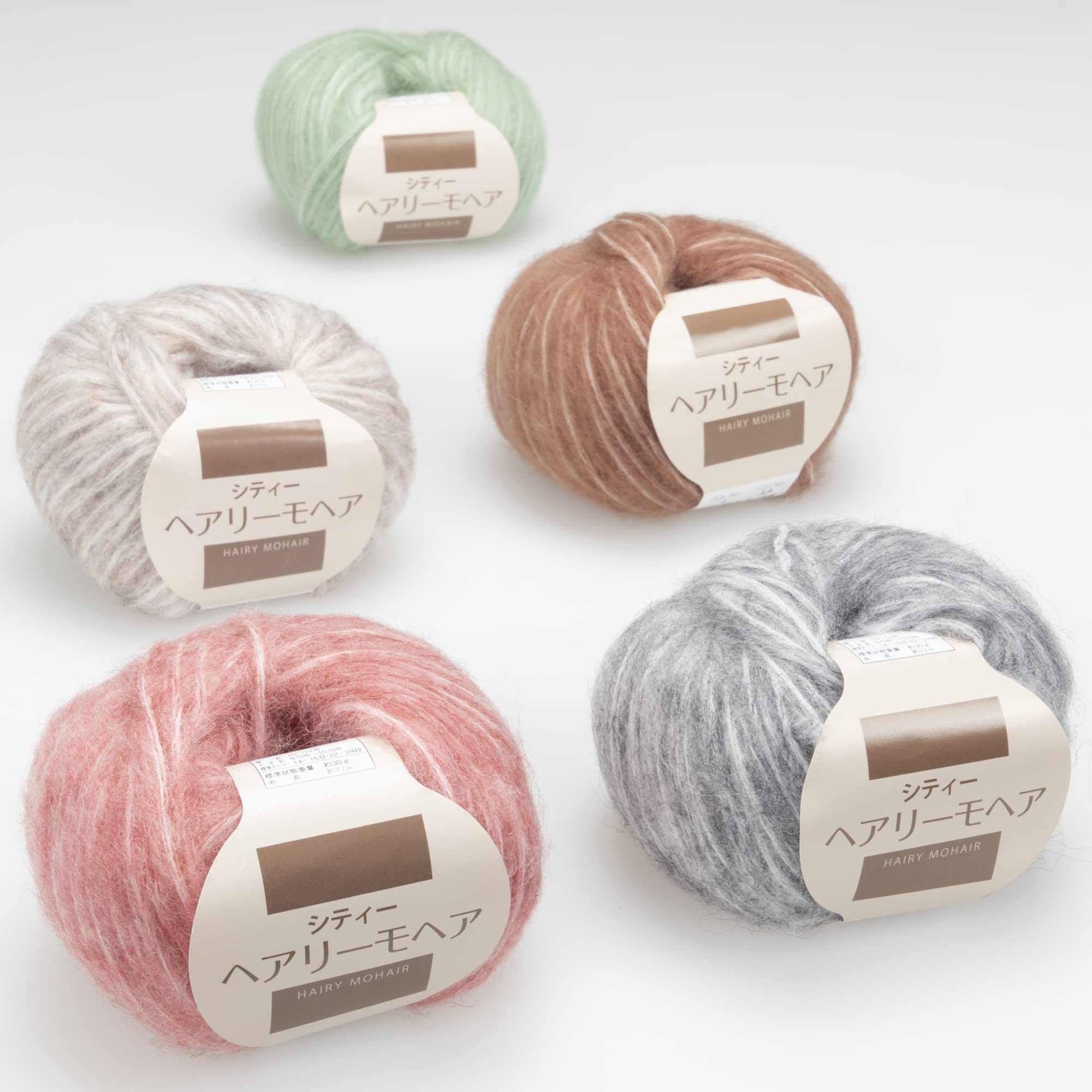 Amazon | 元廣 毛糸 シティヘアリーモヘア 5玉セット Col.3 グレー