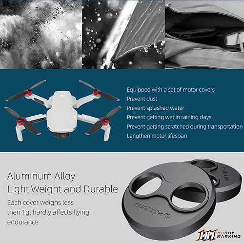 Miniatura 3 de 4 piezas de aluminio tapa protectora de polvo para DJI Mavic Mini Drone accesorio a prueba de polvo a prueba de arañazos accesorios de protección