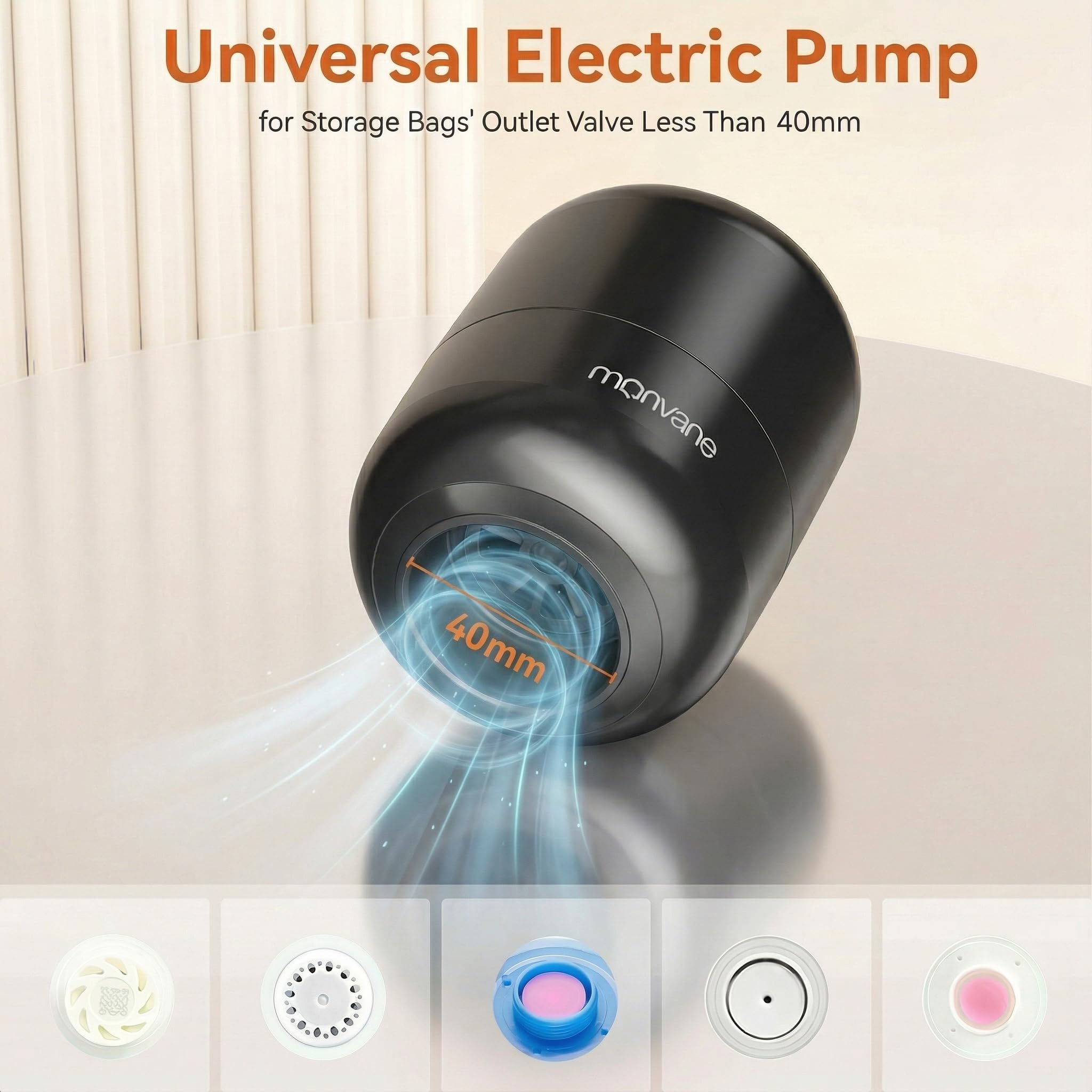 MONVANE Pompe Électrique et Sac de Rangement Sous Vide 12PCS - 3XL 3L 3M 3S, Housse Vêtement Aspirateur pour Vêtements, Couettes, Matelas, Literie et Voyages