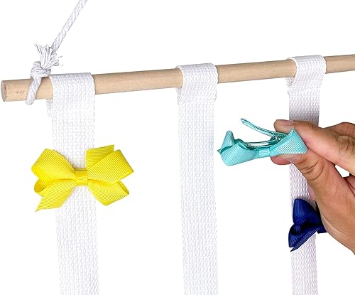 Miniatura 4 de Organizador de lazo para el pelo para niñas, cintas de algodón blanco, diadema, corbata, clip, organizadores de lazo, accesorios para el cabello